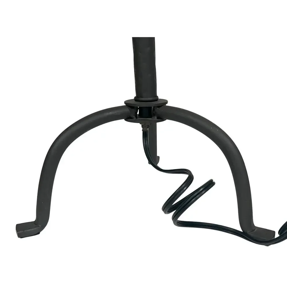 Pottery Barn Iron Tripod Table Lamp Three-Leg Black Modern Minimalist Design 30”